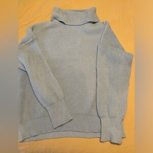 Ladies, soft loose fitting sweater, light blue